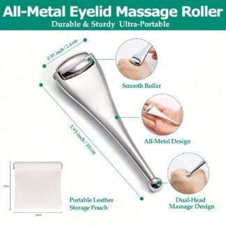 Gentle Metal Eyelid Massage Wand for Blocked Glands - Relieves Chalazion, Stye, Dry Eyes, and MGD,Eye Roller for Improves Meibum Flow & Unclogs Oil Glands