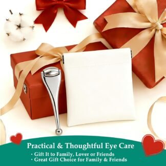 Gentle Metal Eyelid Massage Wand for Blocked Glands - Relieves Chalazion, Stye, Dry Eyes, and MGD,Eye Roller for Improves Meibum Flow & Unclogs Oil Glands