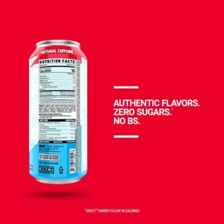 GHOST Energy Drink - 12-Pack, 'Merica Pop, 16oz Cans - Energy & Focus & No Artificial Colors - 200mg of Natural Caffeine, L-Carnitine & Taurine - Gluten-Free & Vegan