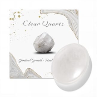 GolbalJew Clear Quartz Thumb Worry Stone for Anxiety Healing Crystals Sets, Hand Carved Crystals and Healing Stones, Meditation Crystal Reiki Natural Relax Palm Stone for...