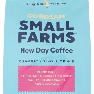 GoodSam Everyday Medium Roast Whole Bean Organic Coffee Beans — Chocolate & Caramel Notes — Single-Origin Colombian Small Farm Coffee — 12 oz Bag
