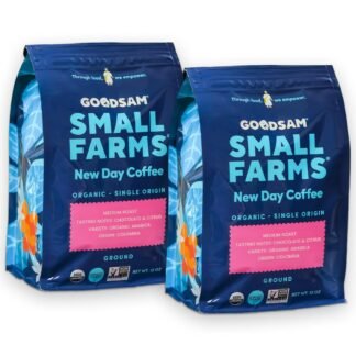 GoodSam Everyday Medium Roast Whole Bean Organic Coffee Beans — Chocolate & Caramel Notes — Single-Origin Colombian Small Farm Coffee — 12 oz Bag