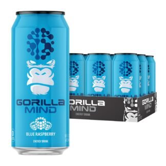 Gorilla Mind Energy Drink | Unmatched Energy · Amplified Focus | N-Acetyl-L-Tyrosine, Alpha-GPC, 200mg Caffeine, Uridine, Saffron | 0 Sugar Or Artificial Colors | 16oz, 12-Pack...