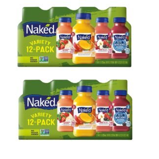 Gourmet Kitchn Naked Juice Variety Pack | Strawberry Banana, Mighty Mango, Berry Blast and Blue Machine | No Sugar Added And Non GMO - 2 Boxes (10 oz., 12 pk. Each), Total 24...