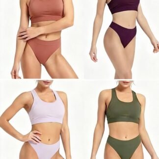 GRANKEE Women's High Waisted Breathable Seamless Thong Panties,No Show Workout Underwear,Comfortable Cotton Crotch,6 Pack