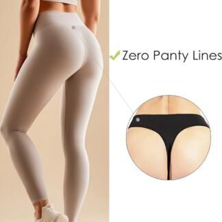 GRANKEE Women's High Waisted Breathable Seamless Thong Panties,No Show Workout Underwear,Comfortable Cotton Crotch,6 Pack