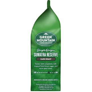 Green Mountain Coffee Roasters, Fair Trade Certified™ Organic, Sumatra Reserve, Ground Coffee, Dark Roast, Bagged 10oz.