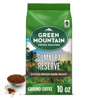 Green Mountain Coffee Roasters, Fair Trade Certified™ Organic, Sumatra Reserve, Ground Coffee, Dark Roast, Bagged 10oz.