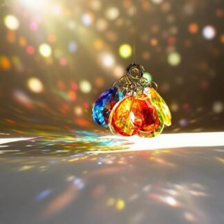 H&D HYALINE & DORA 10pcs Bauhinia Crystal Suncatcher Prisms Chandelier Beads Replacement 38mm Hanging Crystals Ornament Pendant for Window Wedding Party Decor,Green