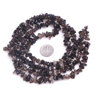 HAAMIIQII 5-8mm Natural Smoky Quartz Chips Irregular Stones Loose Gemstone Energy Healing Beads for Jewelry Making 30 Inch Strand