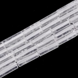 HAAMIIQII Natural White Clear Quartz Tube Beads 13x4mm Column Crystal Cylinder Gemstone Loose Beads for Jewelry Making Strand 15 Inch (28-29pcs)