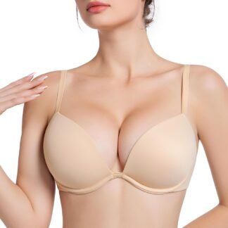 HACI Women's Push Up Bra Plunge Deep V Thick Padded Underwire Seamless Multiway Add 2 Cups