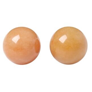 Hand Exercise Balls 30mm for Women - Set of 2 Natural Crystal Stone Spheres - Finger Joint Relief & Stress Relax, Perfect Size for Women's Hands, Red Aventurine