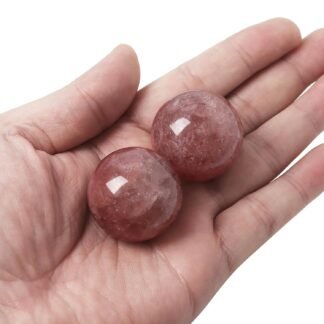 Hand Exercise Balls 30mm for Women - Set of 2 Natural Crystal Stone Spheres - Finger Joint Relief & Stress Relax, Perfect Size for Women's Hands, Red Aventurine