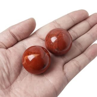 Hand Exercise Balls 30mm for Women - Set of 2 Natural Crystal Stone Spheres - Finger Joint Relief & Stress Relax, Perfect Size for Women's Hands, Red Aventurine