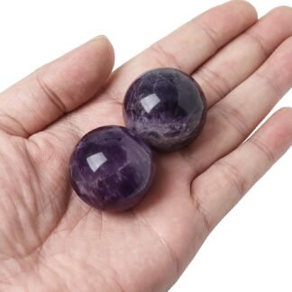 Hand Exercise Balls 30mm for Women - Set of 2 Natural Crystal Stone Spheres - Finger Joint Relief & Stress Relax, Perfect Size for Women's Hands, Red Aventurine