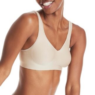 Hanes Womens Wireless Bra, Smooth Comfort Full-Coverage T-Shirt Bra for Women, Single Or 2-Pack