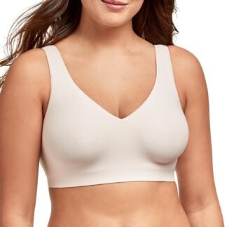 Hanes Womens Wireless Bra, Smooth Comfort Full-Coverage T-Shirt Bra for Women, Single Or 2-Pack