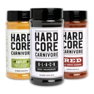 Hardcore Carnivore Classic Pack (3 Rub Set) Black Beef, Red All-Purpose & Amplify Mega Savory Flavor Dust | Bold Texas-Made Flavors for Grilling, Smoking and Cooking