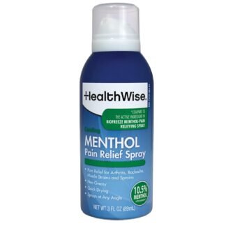 HealthWise 10.5% Menthol Pain Relief Spray | Cold Hot Sensation | 3 oz. 85 mL | Non-Greasy Formula | Immediate Penetrating Action | External Analgesic