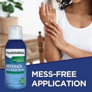 HealthWise 10.5% Menthol Pain Relief Spray | Cold Hot Sensation | 3 oz. 85 mL | Non-Greasy Formula | Immediate Penetrating Action | External Analgesic
