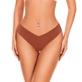 Hellopopgo Seamless Thongs For Women V-waisted No Show Thong Seamless Panties Breathable Comfortable Underwear Womens 6-Pack - lunas-mystic-emporium.com Hellopopgo Seamless Thongs For Women V-waisted No Show Thong Seamless Panties Breathable Comfortable Underwear Womens 6-Pack