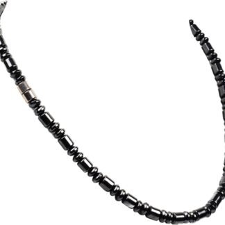 Hematite Necklace for Magnetic Therapy, Crystal Healing Necklace for Pain and Stress Relief