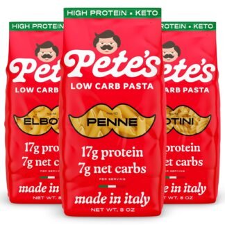High Protein Low Carb Pasta | Linguine with 17g Protein 7g Carbs | Healthy Keto Pasta Made in Italy | 3-Pack 8oz - Petes Pasta - lunas-mystic-emporium.com High Protein, Low Carb Pasta | Linguine with 17g Protein, 7g Carbs | Healthy, Keto Pasta Made in Italy | 3-Pack, 8oz - Pete’s Pasta