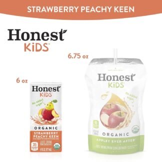 Honest Kids Strawberry Peachy Keen Cartons, 6 fl oz, 8 Pack, 5 Sets