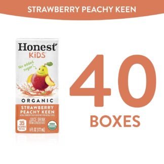 Honest Kids Strawberry Peachy Keen Cartons, 6 fl oz, 8 Pack, 5 Sets