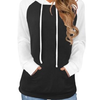 Hoodies for Women Lightweight Long Sleeve Sweatshirt Loose Fit Color Block Tunic Tops with Pockets 2025