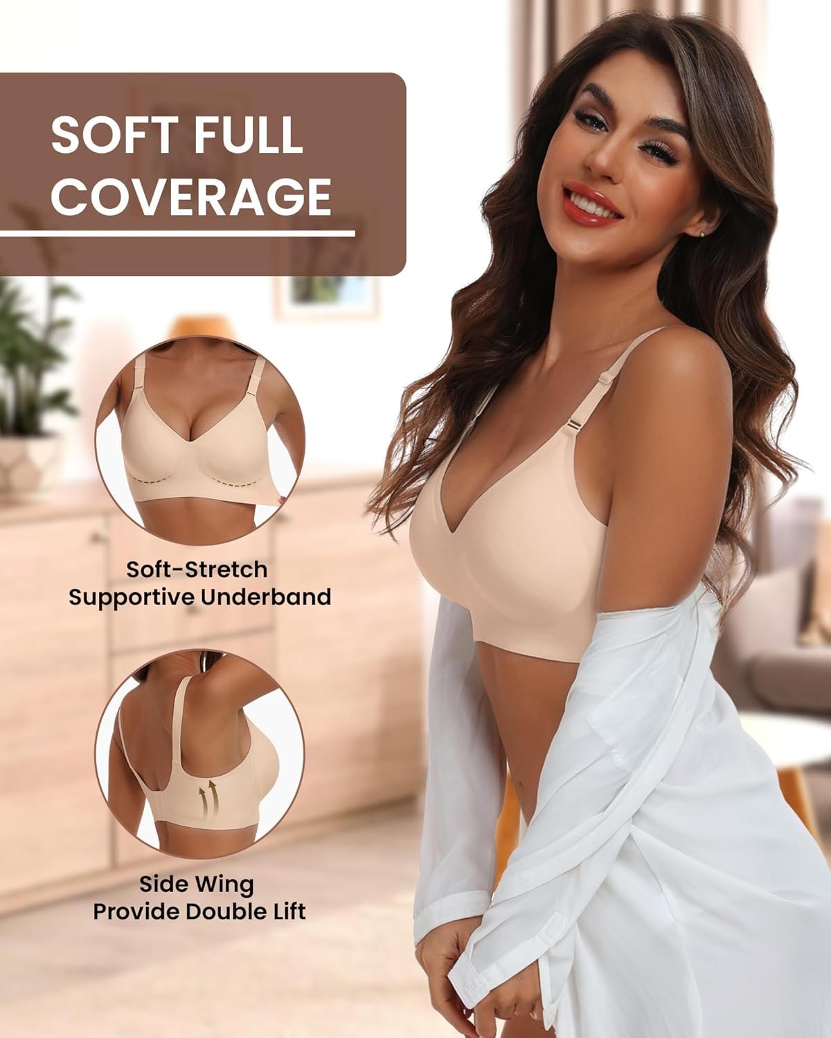 HORISUN Comfortable Seamless Full Coverage Bra for Women Wireless Bras with Soft Support Regular and Plus Size - lunas-mystic-emporium.com HORISUN Comfortable Seamless Full Coverage Bra for Women Wireless Bras with Soft Support Regular and Plus Size