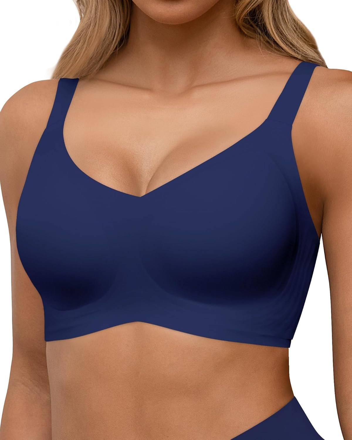 HORISUN Seamless Bras Full Coverage Wireless Push Up Bra for Women No Underwire Comfort V Neck Bralettes with Support - lunas-mystic-emporium.com HORISUN Seamless Bras Full Coverage Wireless Push Up Bra for Women No Underwire Comfort V Neck Bralettes with Support