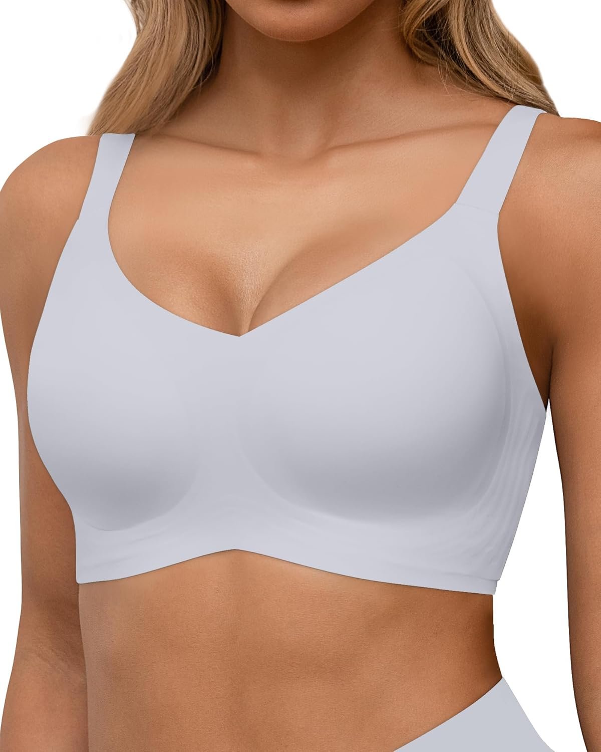HORISUN Seamless Bras Full Coverage Wireless Push Up Bra for Women No Underwire Comfort V Neck Bralettes with Support - lunas-mystic-emporium.com HORISUN Seamless Bras Full Coverage Wireless Push Up Bra for Women No Underwire Comfort V Neck Bralettes with Support