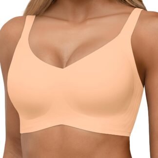 HORISUN Seamless Bras Full Coverage Wireless Push Up Bra for Women No Underwire Comfort V Neck Bralettes with Support - lunas-mystic-emporium.com HORISUN Seamless Bras Full Coverage Wireless Push Up Bra for Women No Underwire Comfort V Neck Bralettes with Support