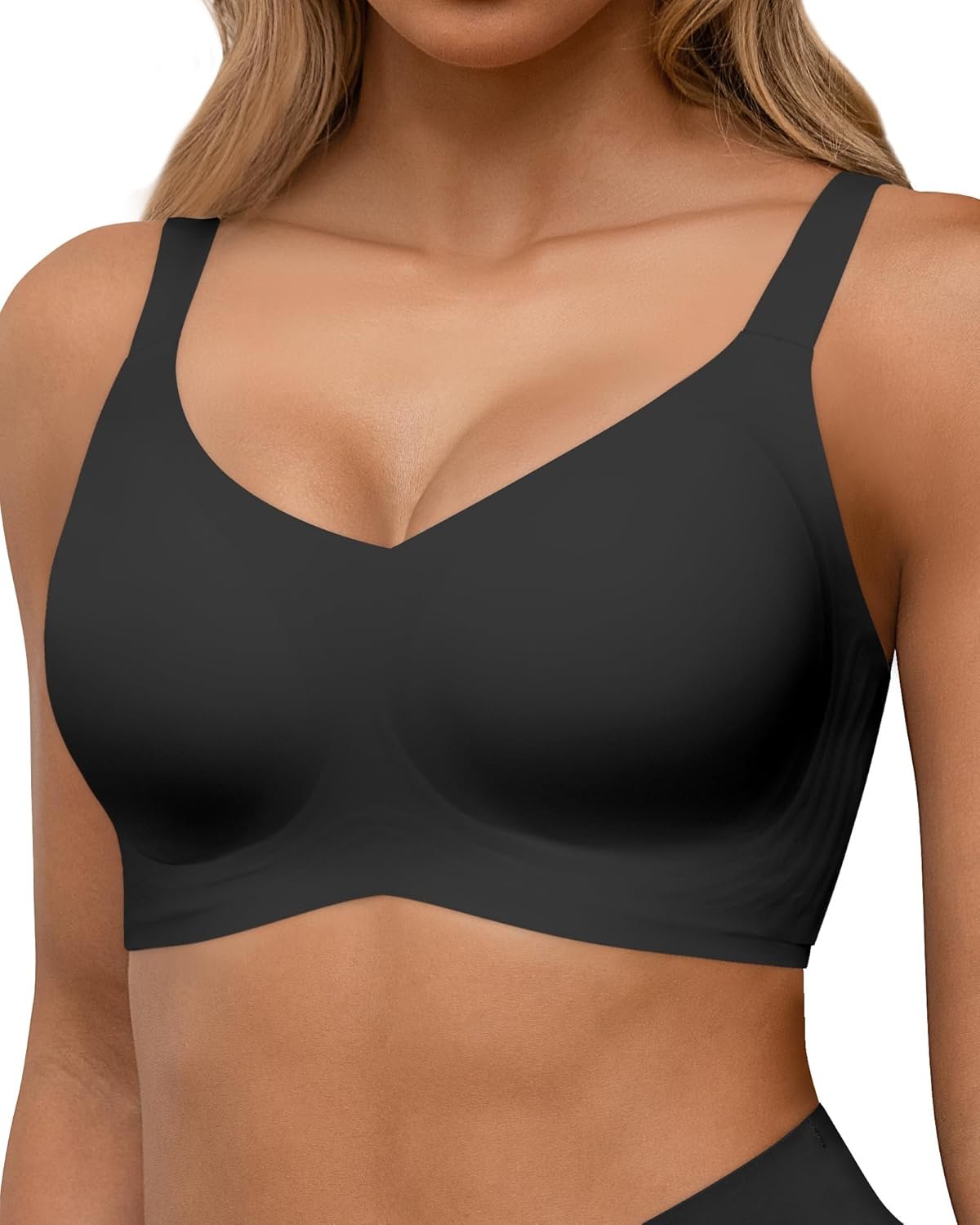 HORISUN Seamless Bras Full Coverage Wireless Push Up Bra for Women No Underwire Comfort V Neck Bralettes with Support - lunas-mystic-emporium.com HORISUN Seamless Bras Full Coverage Wireless Push Up Bra for Women No Underwire Comfort V Neck Bralettes with Support