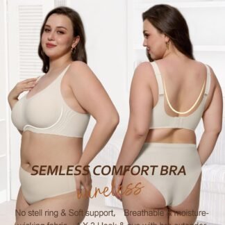 HORISUN Seamless Bras Full Coverage Wireless Push Up Bra for Women No Underwire Comfort V Neck Bralettes with Support - lunas-mystic-emporium.com HORISUN Seamless Bras Full Coverage Wireless Push Up Bra for Women No Underwire Comfort V Neck Bralettes with Support