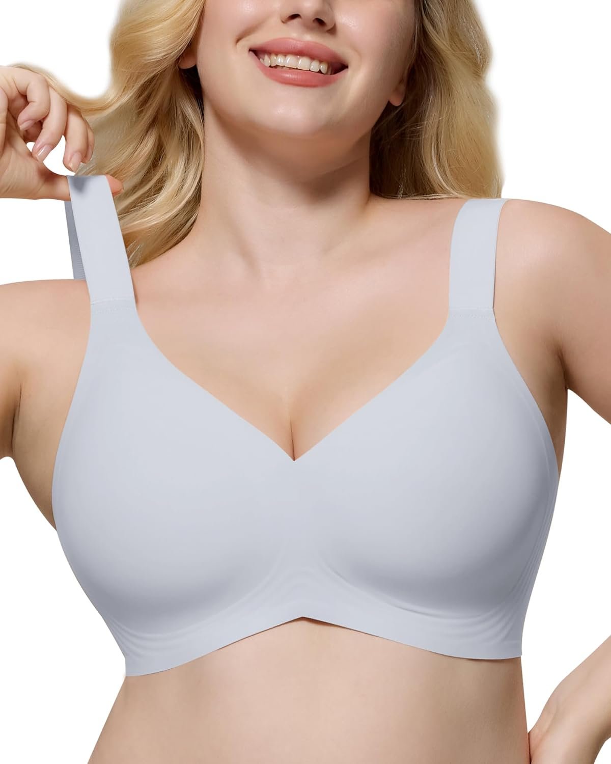HORISUN Seamless Bras Full Coverage Wireless Push Up Bra for Women No Underwire Comfort V Neck Bralettes with Support - lunas-mystic-emporium.com HORISUN Seamless Bras Full Coverage Wireless Push Up Bra for Women No Underwire Comfort V Neck Bralettes with Support