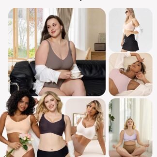 HORISUN Seamless Bras Full Coverage Wireless Push Up Bra for Women No Underwire Comfort V Neck Bralettes with Support