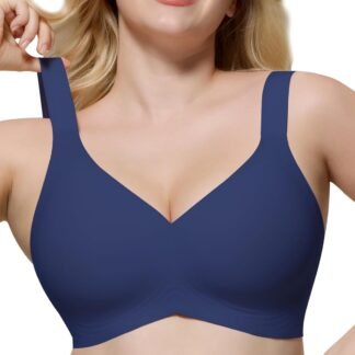 HORISUN Seamless Bras Full Coverage Wireless Push Up Bra for Women No Underwire Comfort V Neck Bralettes with Support