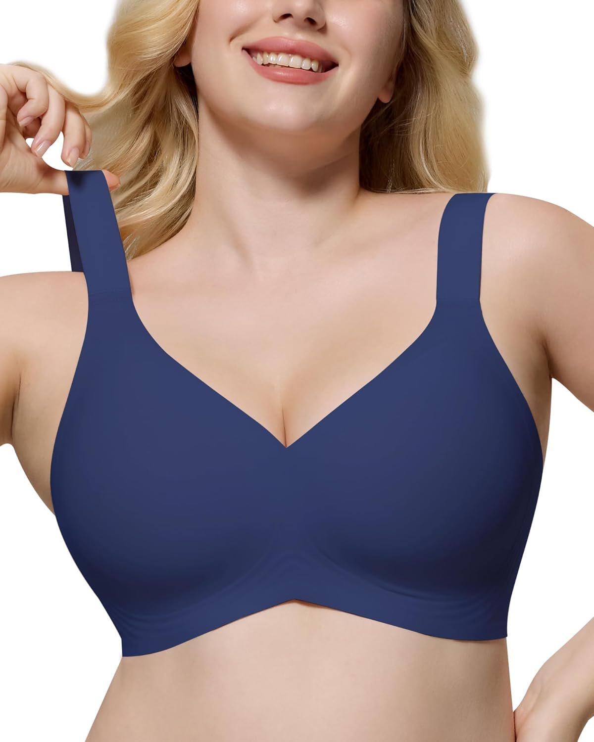 HORISUN Seamless Bras Full Coverage Wireless Push Up Bra for Women No Underwire Comfort V Neck Bralettes with Support - lunas-mystic-emporium.com HORISUN Seamless Bras Full Coverage Wireless Push Up Bra for Women No Underwire Comfort V Neck Bralettes with Support