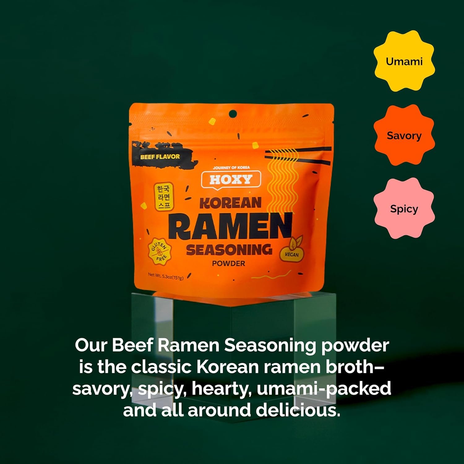 HOXY Journey of Korea Korean Ramen Seasoning | Gluten Free Vegan | Finest Ramen Seasoning Powder | 53oz BEEF Pack of 1 - lunas-mystic-emporium.com HOXY Journey of Korea "Korean Ramen Seasoning" | Gluten Free, Vegan | Finest Ramen Seasoning Powder | 5.3oz (BEEF, Pack of 1)