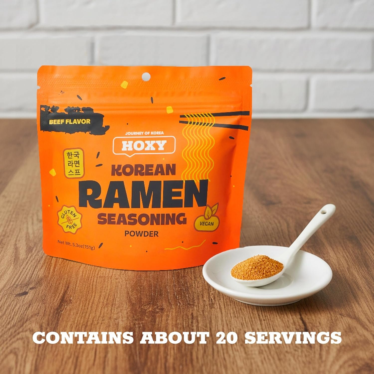 HOXY Journey of Korea Korean Ramen Seasoning | Gluten Free Vegan | Finest Ramen Seasoning Powder | 53oz BEEF Pack of 1 - lunas-mystic-emporium.com HOXY Journey of Korea "Korean Ramen Seasoning" | Gluten Free, Vegan | Finest Ramen Seasoning Powder | 5.3oz (BEEF, Pack of 1)