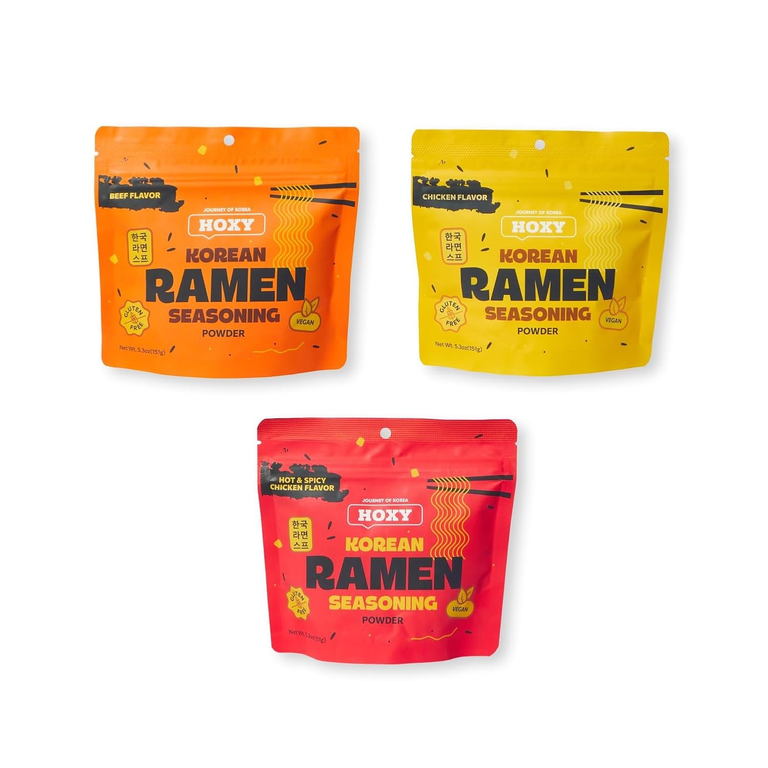 HOXY Journey of Korea Korean Ramen Seasoning | Gluten Free Vegan | Finest Ramen Seasoning Powder | 53oz BEEF Pack of 1 - lunas-mystic-emporium.com HOXY Journey of Korea "Korean Ramen Seasoning" | Gluten Free, Vegan | Finest Ramen Seasoning Powder | 5.3oz (BEEF, Pack of 1)
