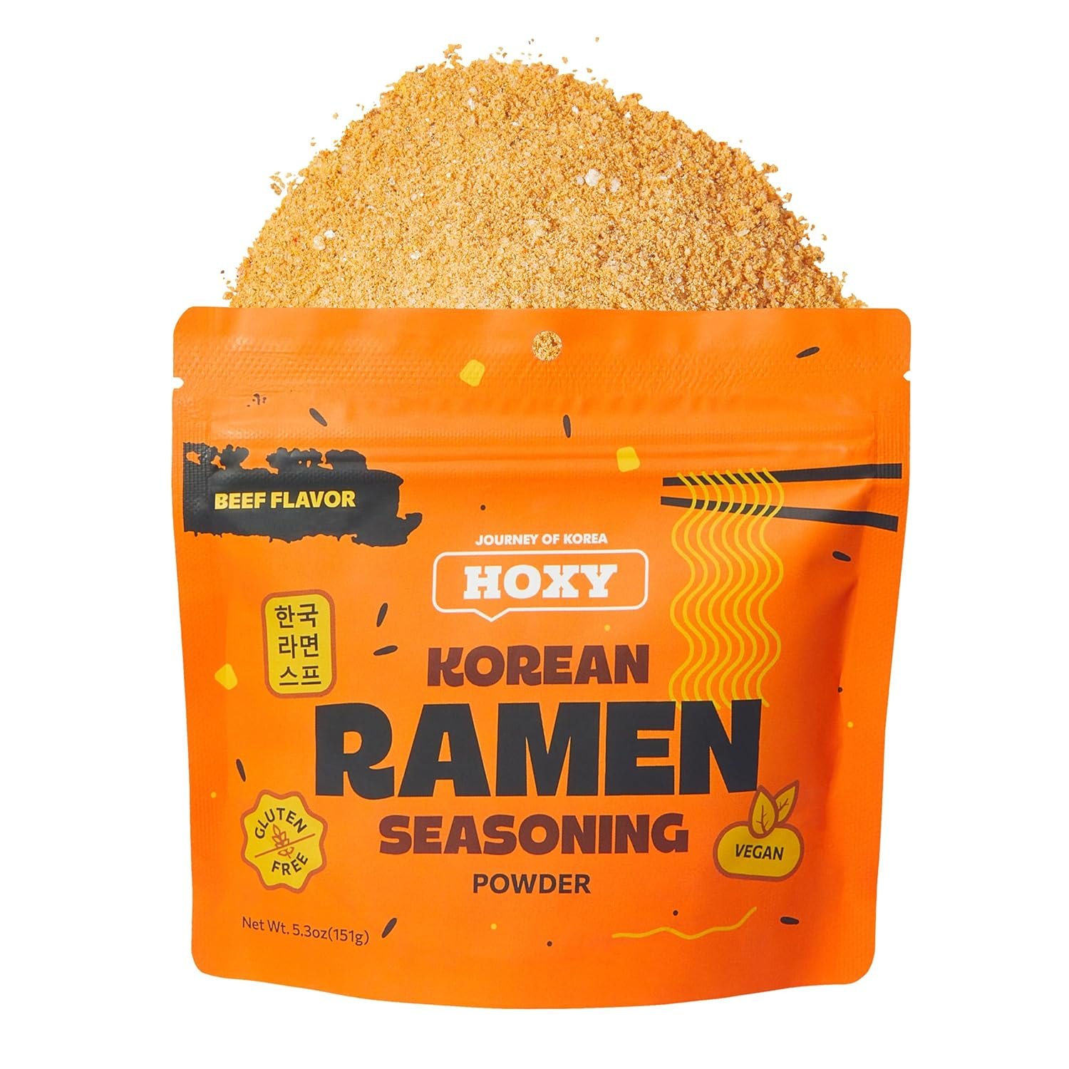 HOXY Journey of Korea Korean Ramen Seasoning | Gluten Free Vegan | Finest Ramen Seasoning Powder | 53oz BEEF Pack of 1 - lunas-mystic-emporium.com HOXY Journey of Korea "Korean Ramen Seasoning" | Gluten Free, Vegan | Finest Ramen Seasoning Powder | 5.3oz (BEEF, Pack of 1)