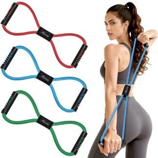 HPYGN Resistance Bands, Figure 8 Exercise Bands for Women Men, 8 Shaped Resistance Bands for Arms, Chest Expander, Yoga Gym Fitness Pulling Rope 8 Word Elastic for Exercise...