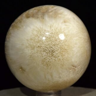 HQRP 2.1" White Scolecite Sphere Natural Zeolite Crystal Ball Polished Mineral Gemstone - India + Stand
