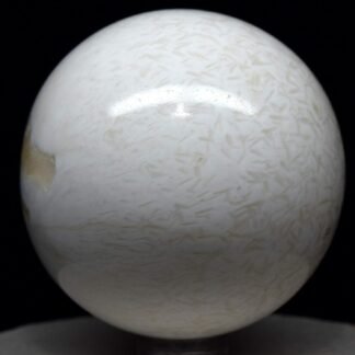 HQRP 2.2" White Scolecite Sphere Sparkling Natural Mineral Zeolite Crystal Polished Gemstone Ball - India + Stand