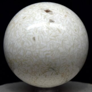 HQRP 2.2" White Scolecite Sphere Sparkling Natural Mineral Zeolite Crystal Polished Gemstone Ball - India + Stand