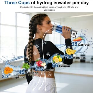 Hydrogen Water Bottle Generator - 2026 Hydrogen Water Machine - 6000 PPB SPE/PEM Tech Glass Hydrohealth Water Bottle for Kidney Health Hydrogen Bottle Gift for Family & Friends...
